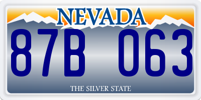 NV license plate 87B063