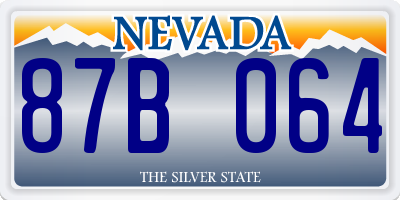 NV license plate 87B064