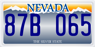 NV license plate 87B065