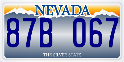 NV license plate 87B067