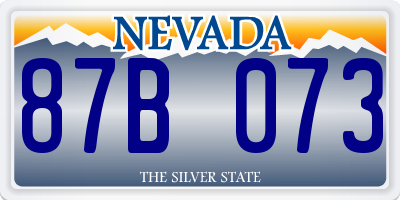 NV license plate 87B073