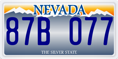 NV license plate 87B077