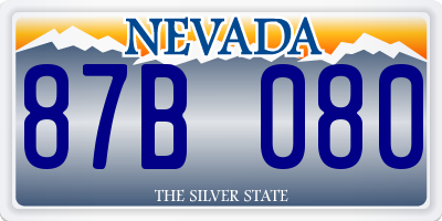 NV license plate 87B080