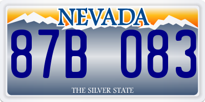 NV license plate 87B083