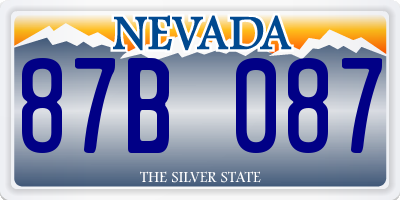NV license plate 87B087