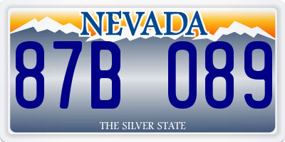 NV license plate 87B089