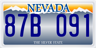 NV license plate 87B091