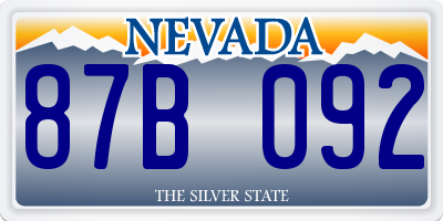 NV license plate 87B092