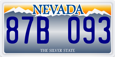 NV license plate 87B093