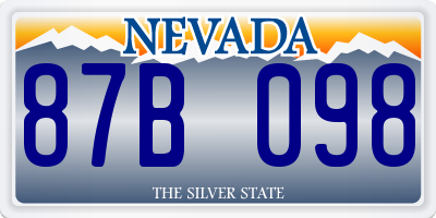 NV license plate 87B098