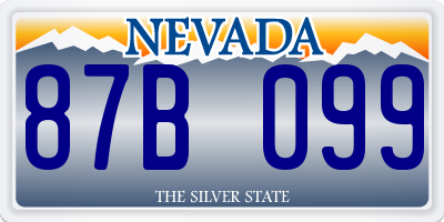 NV license plate 87B099
