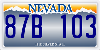 NV license plate 87B103