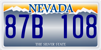 NV license plate 87B108
