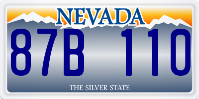NV license plate 87B110