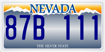 NV license plate 87B111