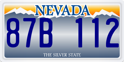 NV license plate 87B112