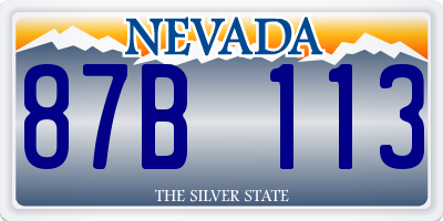 NV license plate 87B113