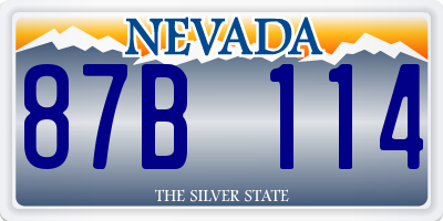 NV license plate 87B114