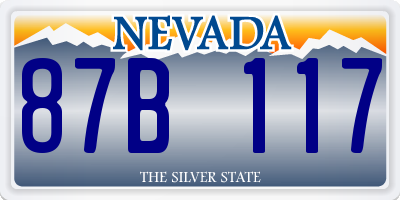 NV license plate 87B117