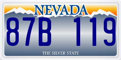 NV license plate 87B119