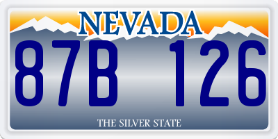 NV license plate 87B126