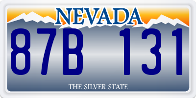 NV license plate 87B131