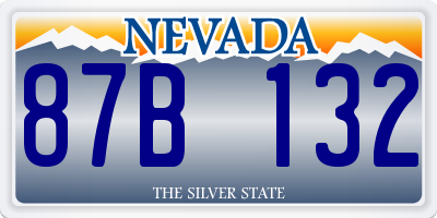 NV license plate 87B132