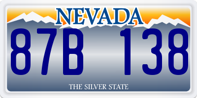 NV license plate 87B138