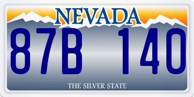 NV license plate 87B140