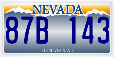 NV license plate 87B143