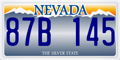 NV license plate 87B145