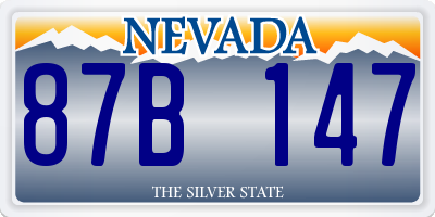 NV license plate 87B147