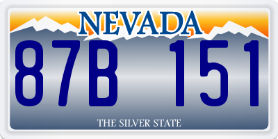 NV license plate 87B151