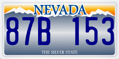 NV license plate 87B153