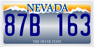 NV license plate 87B163