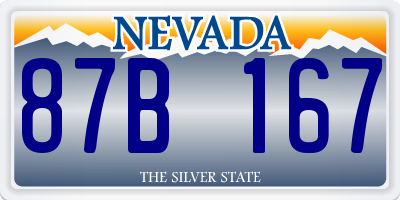 NV license plate 87B167