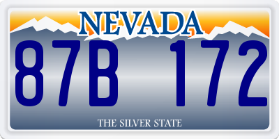 NV license plate 87B172