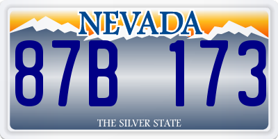 NV license plate 87B173