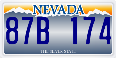 NV license plate 87B174