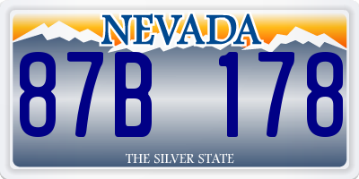 NV license plate 87B178