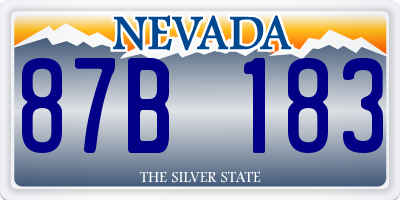 NV license plate 87B183