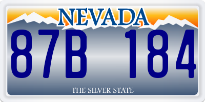 NV license plate 87B184
