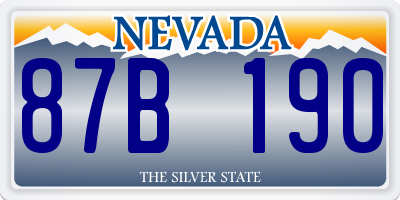 NV license plate 87B190