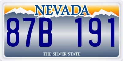 NV license plate 87B191