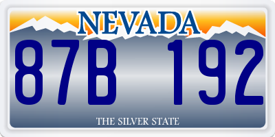 NV license plate 87B192