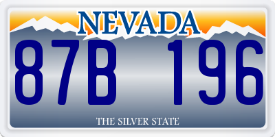 NV license plate 87B196