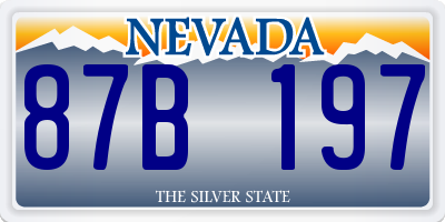 NV license plate 87B197