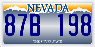 NV license plate 87B198