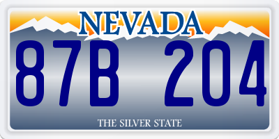 NV license plate 87B204
