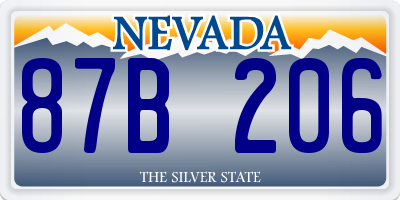 NV license plate 87B206